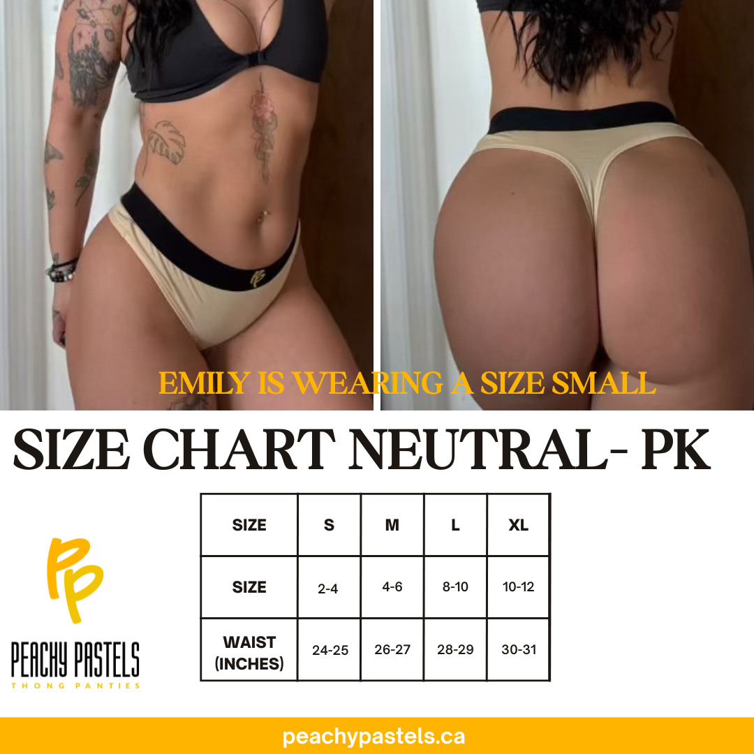 4-Pack Peachy Pastels Thong Panties -Neutral